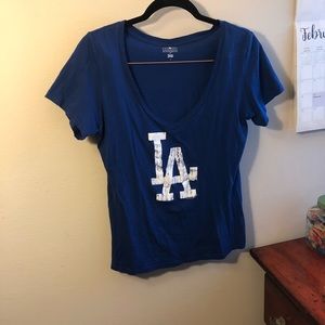 Dodgers T shirt V Neck